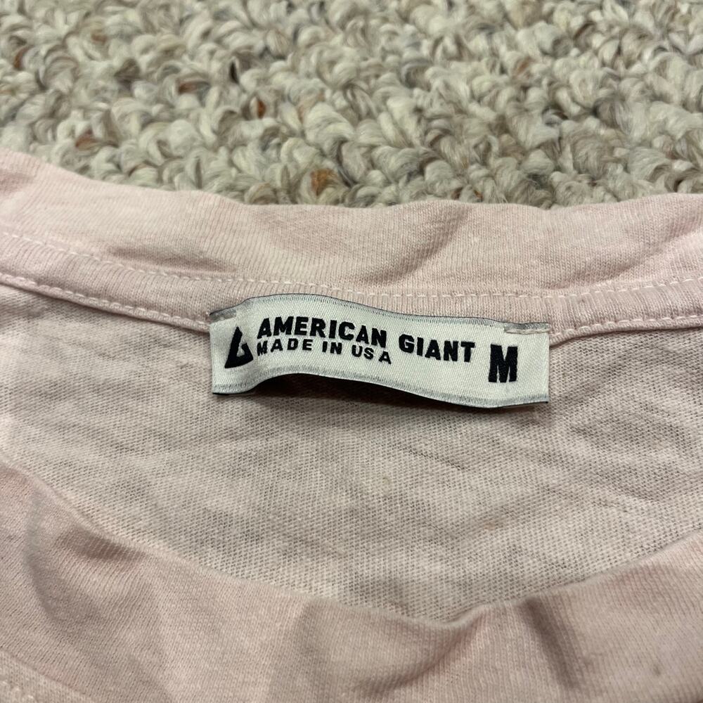 American Giant Women's Short Sleeve Tee Sz M Hemp Cotton Pale Pink Casual - Picture 3 of 6